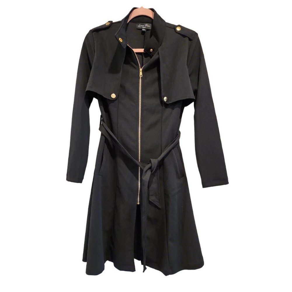 Black long jacket with gold buttons